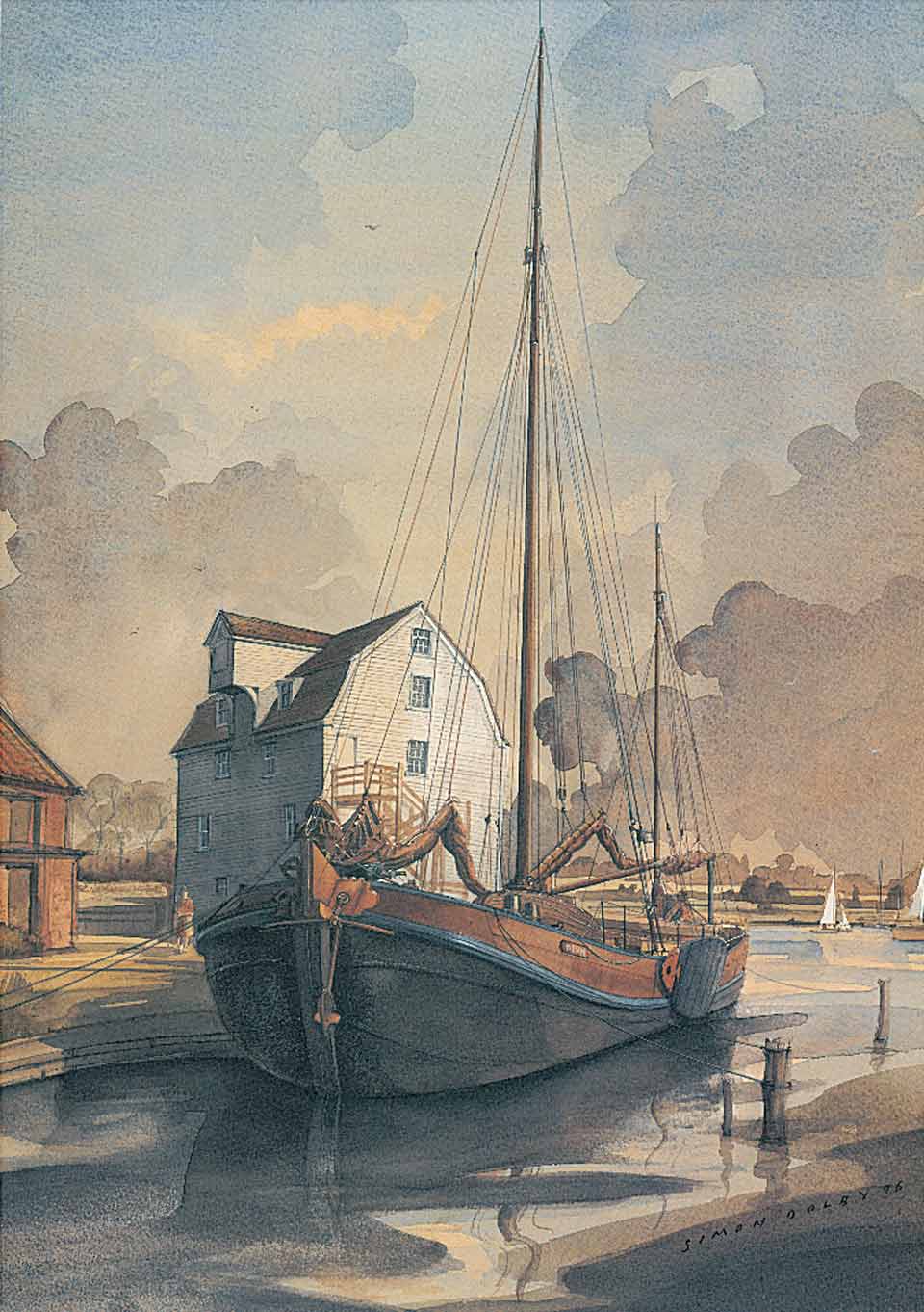 Dutch Barge at Woodbridge Suffolk by Simon Dolby at The Dolby Gallery Oundle